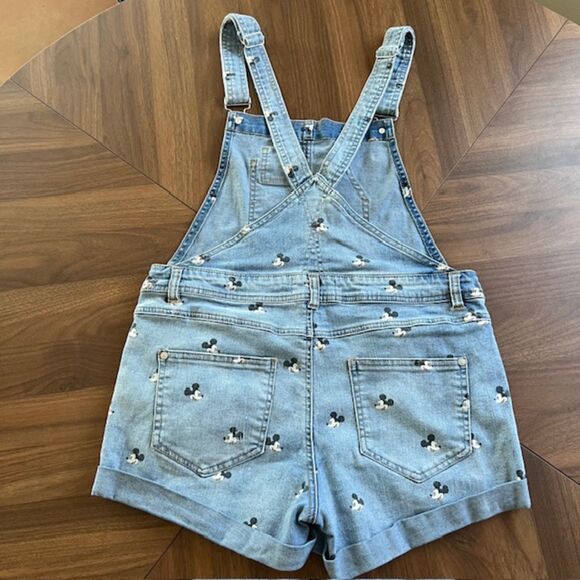 Mickey Mouse Disney Distressed Denim Short Overalls Size M - Picture 2 of 5